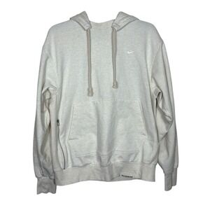 Nike Dri-Fit Standard‎ Issue Pullover Basketball Hoodie Heathered Cream Size Med